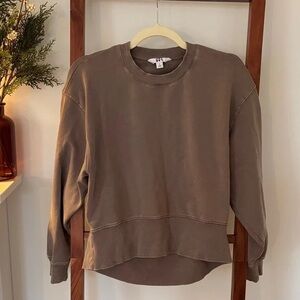 Relaxed Crewneck Sweatshirt in Taupe - Women